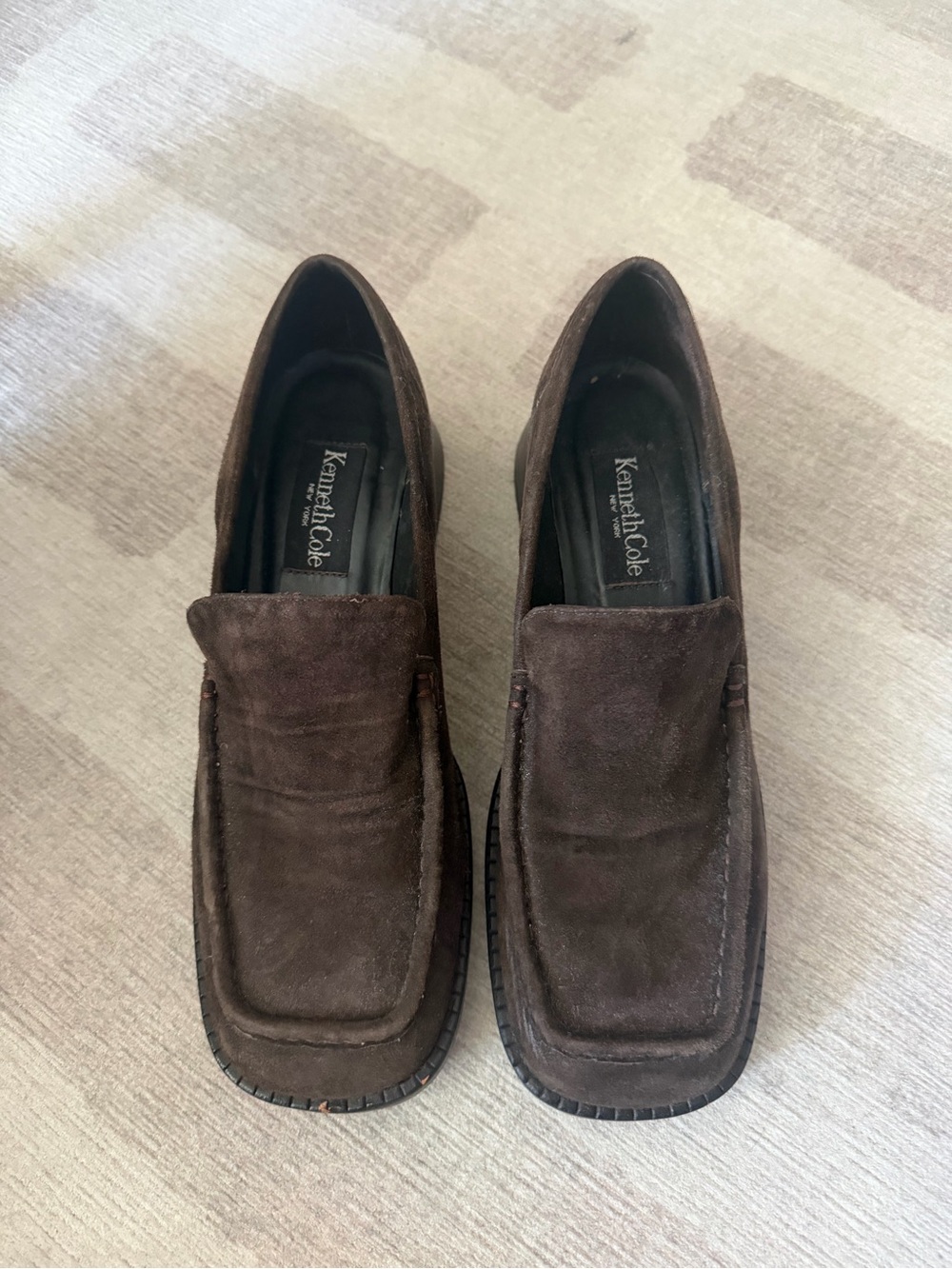 Kenneth Cole chocolate Brown Suede leather Loafers